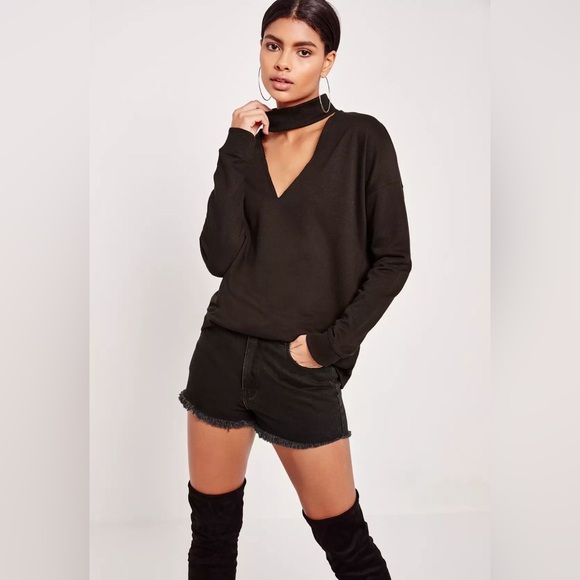 Missguided choker neck sweatshirt - Picture 1 of 11
